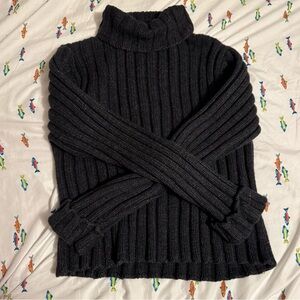 Cozy Black Wool Turtleneck Sweater